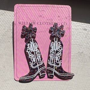 Willow Clothing Co. Glitter Cowboy Boot Earrings